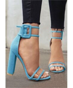Ankle Strap Buckle Heeled Sandals