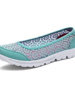 Breathable Lace Slip On Soft Sole Flat Casual Shoes