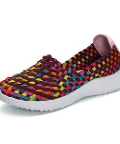 Colorful Elastic Knitting Breathable Casual Shoes For Women