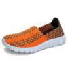 Colorful Stretch Color Match Knitting Slip On Casual Flat Sport Shoes