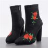 Flower Suede High Heel Boots