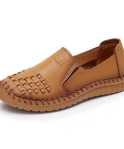 Leather Stitching Lazy Loafers