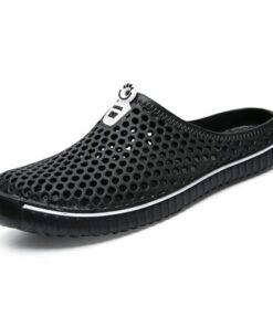 Men Breathable Hollow Out Slip On Flat Beach Slippers