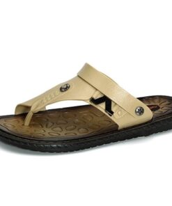 Men Clip Toe Comfortable Flat Slippers Soft Outdoor Beach Sandals