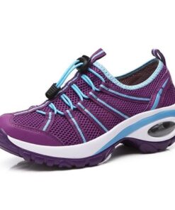 Mesh Elastic Platform Resistant Running Sport Sneakers For Women