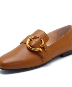 Metal Buckle Decoration Lazy Loafers