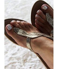 Snake Pattern Flat Sandals