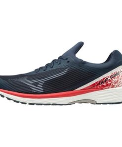 Mizuno Wave Duel Sonic - Mens Running Shoes - Dress Blues/High Risk Red/White