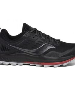 Saucony Peregrine 10 - Mens Trail Running Shoes - Black/Red