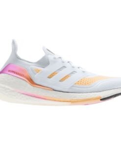 Adidas UltraBoost 21 - Womens Running Shoes - Crystal White/Acid Orange