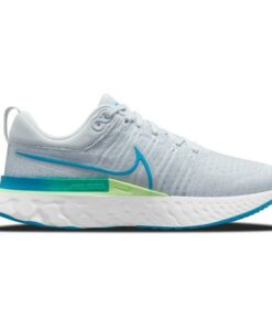 Nike React Infinity Run Flyknit 2 - Mens Running Shoes - Pure Platinum/Laser Blue Lime Glow